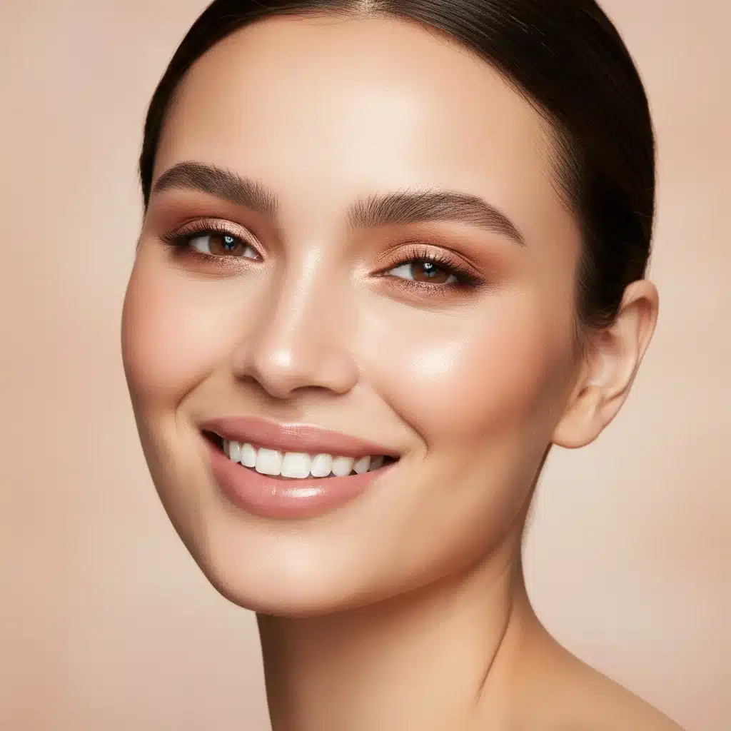 Mujer con piel radiante y maquillaje impecable gracias a una base inteligente.
