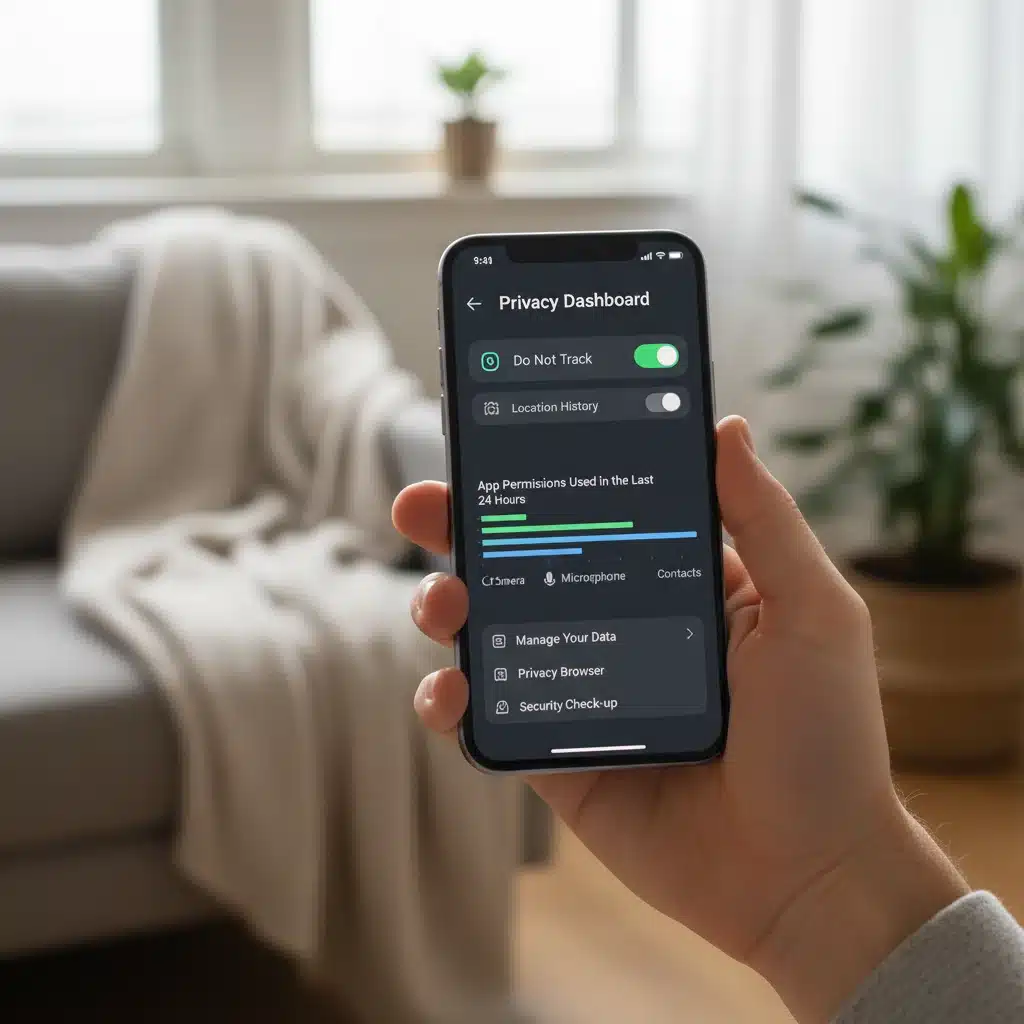 Configuración de privacidad en un smartphone para proteger datos personales