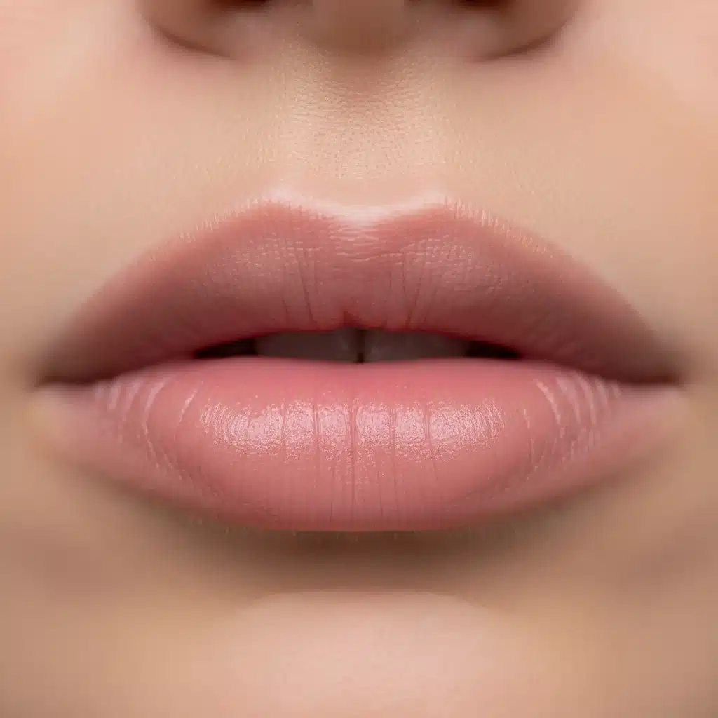 Labios de una clienta con maquillaje permanente 'lip blush', mostrando un color rosa natural y volumen realzado.