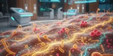 Microbioma cutáneo, un ecosistema vibrante en la superficie de la piel humana.