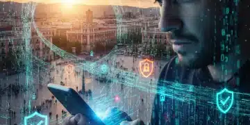 Persona preocupada por la privacidad digital y la salud mental en España